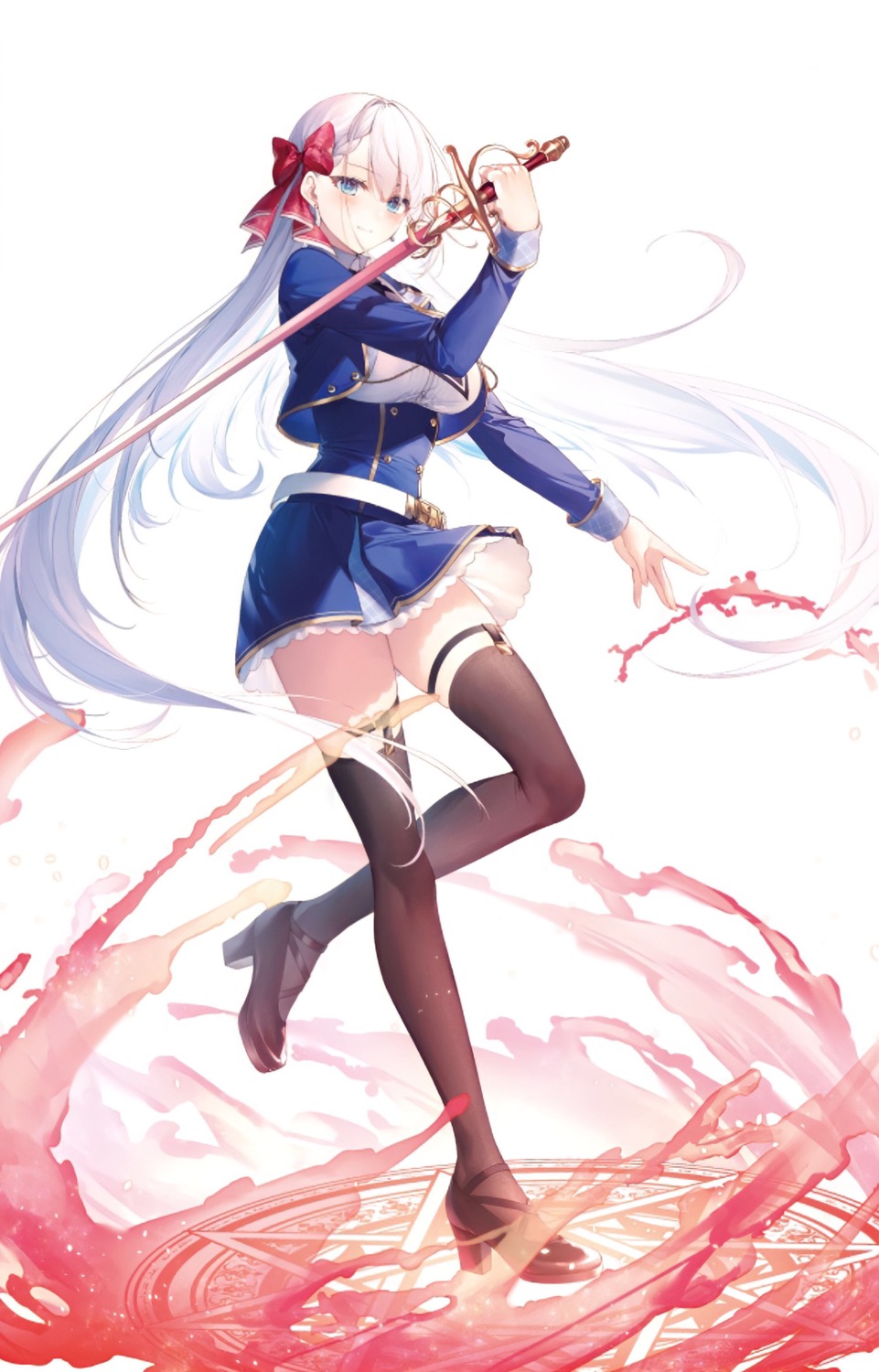 Toosaka Asagi Seiken Gakuin No Maken Tsukai Riselia Ray Crystalia Garter Heels Seifuku Stockings